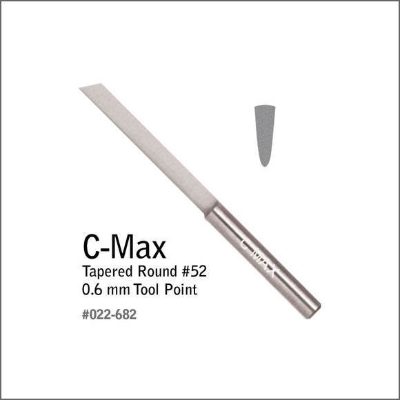 C-Max Tapered Round #52, 0.6 mm Tool Point (#52 C-MAX CARBIDE PROFILE ROUND)
