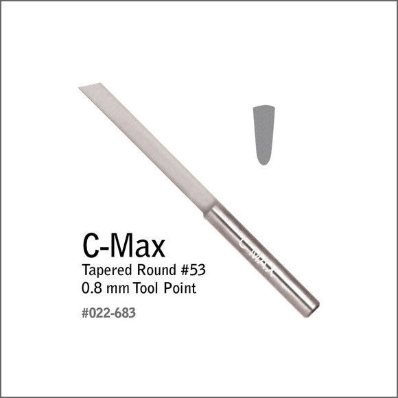 C-Max Tapered Round #53, 0.8 mm Tool Point (#53 C-MAX CARBIDE PROFILE ROUND)