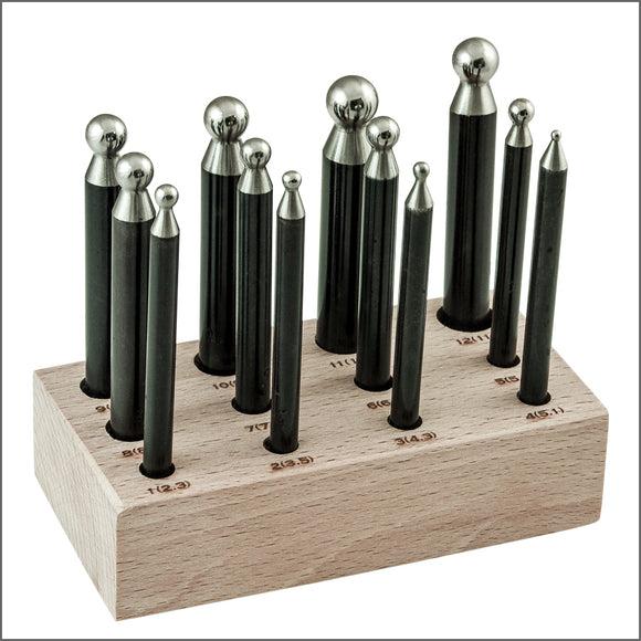 12 Piece Doming Dapping Punch Set with Stand