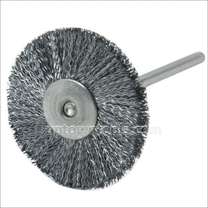 Crimped Steel Wire Wheel Brush, 1" Diameter 3/32" Shank