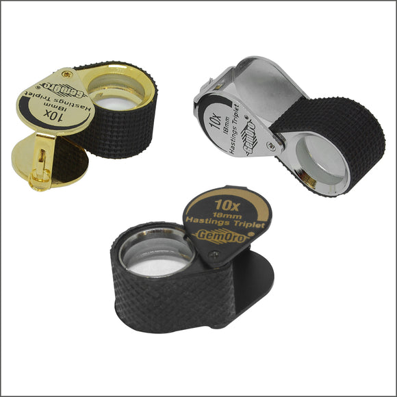 10x Jewelers Loupe Chrome Finish and Professional Quality, with a  HastingsTriplet 21mm lens, and genuine leather case