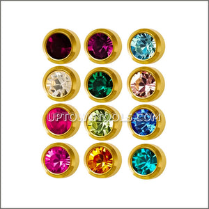 thumbnail image 2 of 12 Pairs Studex Birthstone Stud Earrings - 2mm Stainless Steel Bezel Setting, 16 Gauge Posts, Sterilized 2 of 14