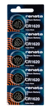 RENATA Cr1620 3V Lithium Batteries - 1 STRIP (5pcs)