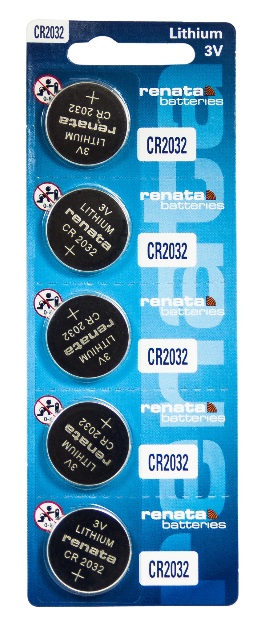 Renata CR2032 Battery 3V Lithium Coin Cell (Tearstrip)