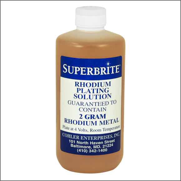 COHLER SUPERBRITE RHODIUM PLATING BATH - 2 GRAM SOLUTION