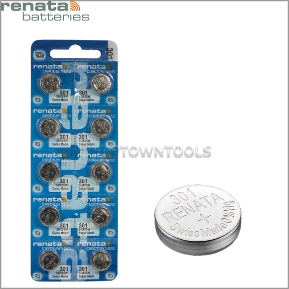 RENATA  301 ( SR43SW )    Silver Oxide Batteries (High Drain), 1.55 V-1 STRIP (5pcs)/box