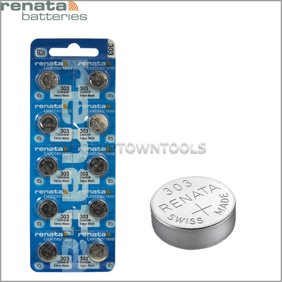 RENATA  303 ( SR44SW )    Silver Oxide Batteries (High Drain), 1.55 V-1STRIP (5pcs)