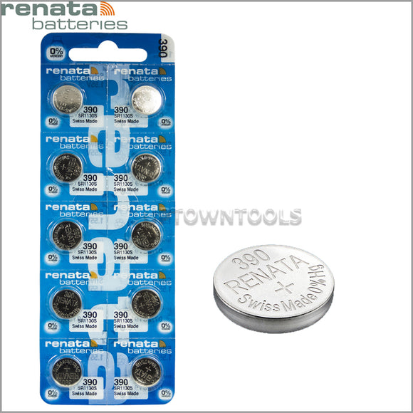 RENATA  390 ( 1130s )  Silver Oxide Batteries ( High Drain ), 1.55 V-1 STRIP (5pcs)